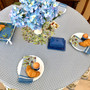 Nyons XXL Blue/White French Tablecloth Round 230cm COATED Made in France