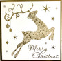 Christmas Card 10x10cm gold deer
