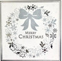 Christmas Card 10x10cm silver wreth