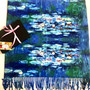 Claude Monet Water Lilies Dark Blue Masterpiece Thick Soft Shawl/Wrap in Giftbox