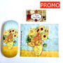  Vincent Van Gogh Sunflowers on Blue/Green Hard Glasses Case with Microfibre Cloth