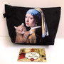 Girl with a Cat Cosmetic Bag