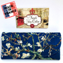 Vincent van Gogh Blossoming Almond Tree Navy Soft Velour Glasses  Case Made in France