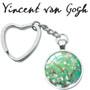 Vincent van Gogh Almond Blossom Green Keychain Keyring