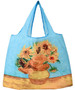 Foldable Shopping Bag Vincent  van Gogh Sunflowers on blue