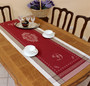 Monogramme Red 52x150cm Jacquard Runner Made in France