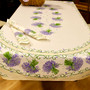 Lavender Ecru French Tablecloth 155x250cm 8Seats Made in France