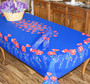 Poppy Blue French Tablecloth 155x250cm 8Seats Made in France