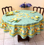 180cm Round French Tablecloth Cotton Green