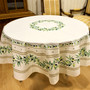 180cm Round French Tablecloth  Cotton Ecru Olives