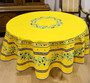 180cm Round French Tablecloth  Cotton Olives Yellow