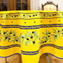 180cm Round French Tablecloth Cotton Yellow Blue Olives