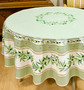 180cm Round French Tablecloth Cotton Olives Green