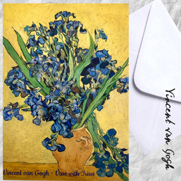 Vase with Irises Vincent van Gogh Folded Greeting Card