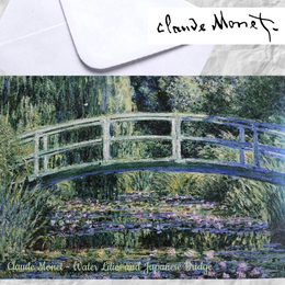 Water Lilies  and Japanese Bridge Nympheas Claude Monet Folded Greeting Card