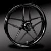 Black anodized, lightweight front wheel for performance baggers