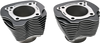 HardDrive Big Bore Cylinder M8 124 Black with Machined Fins for Harley Davidson