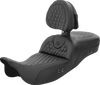 SADDLEMEN RoadSofa™ Seat with Honeycomb Pattern and Backrest for FL 2008-2023 – Extended Reach, Heated 