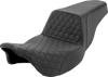 SADDLEMEN Step-Up Seat with Honeycomb Pattern for Harley FL 2008-2023