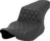 SADDLEMEN Step-Up Front/Rear Lattice Stitch Seat for Harley FL 2023-2026