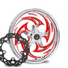 Savage Chrome- Red Kolor Pop- Harley Touring with  Black Ti -Chop Cut performance rotors