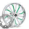 Dillinger Chrome Green Kolor Pop  with Chop Cut performance brake rotors