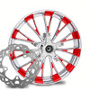 Dynasty Chrome Red  Kolor Pop with Chop Cut performance brake rotors