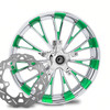 Dynasty Chrome Green  Kolor Pop  with Chop Cut performance brake rotors