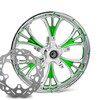 Majestic Chrome- Green  Kolor Pop with Chop Cut performance brake rotors