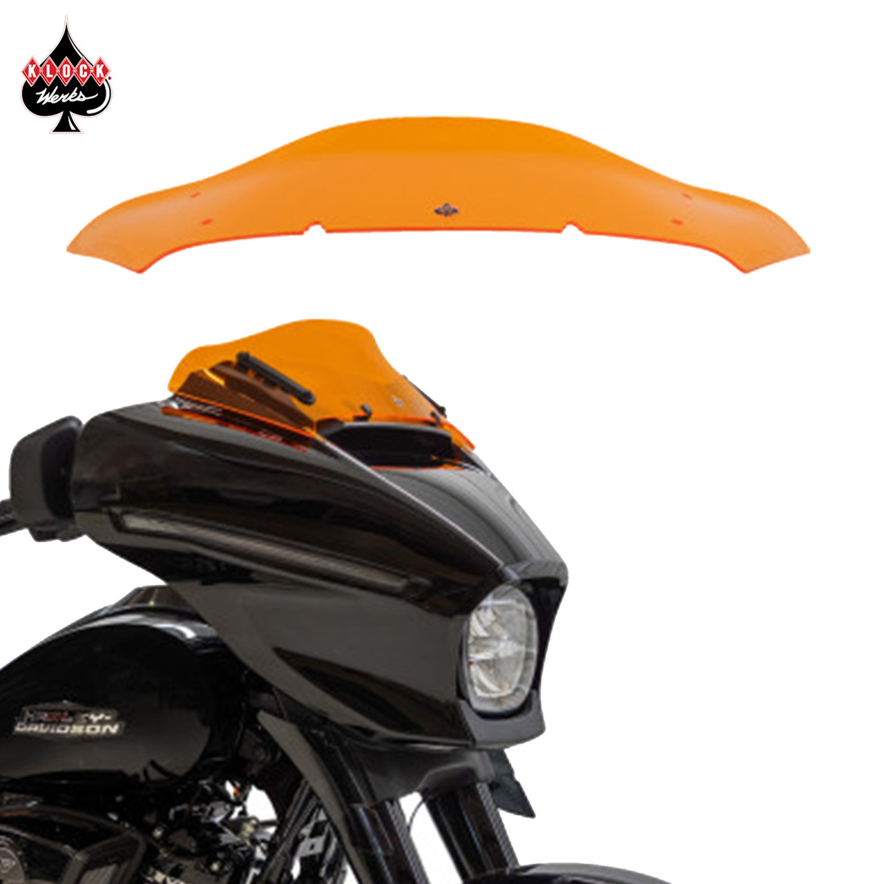 Klock Werks Color Flare Windshield – Orange for '24+ Street Glides