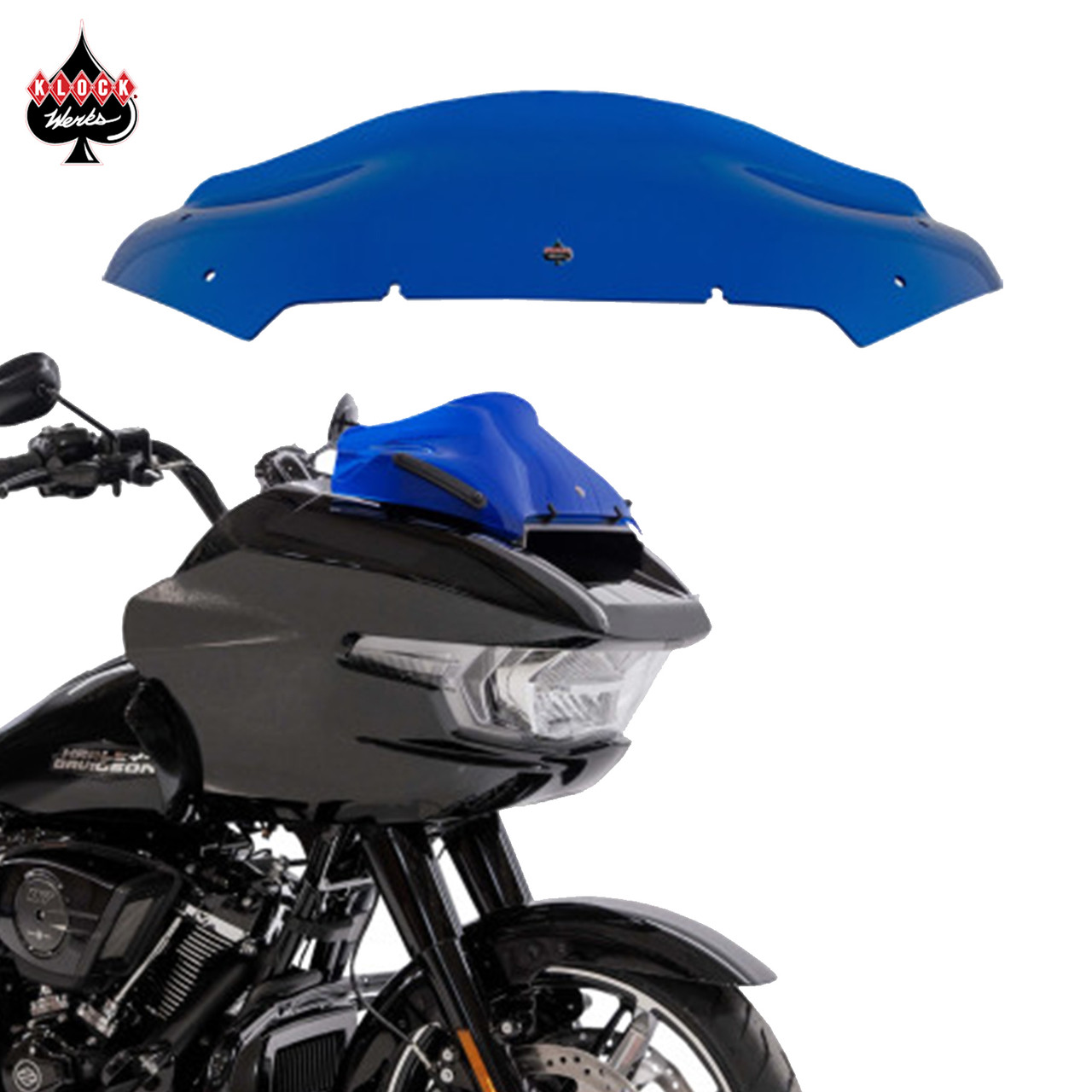 Klock Werks Color Flare Windshield – Electric Blue for '24+ Road Glide