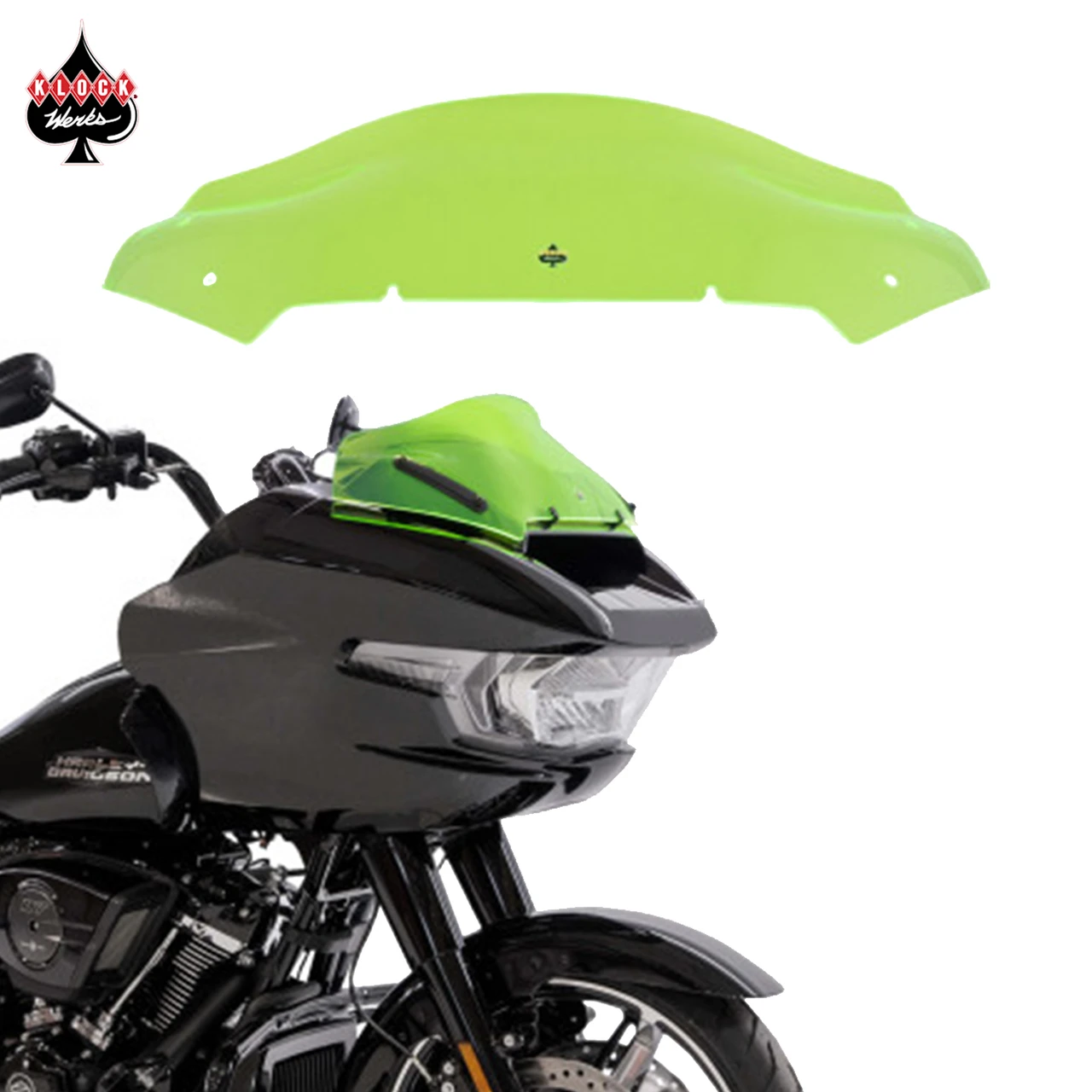 Klock Werks Color Flare Windshield – Green Ice for 