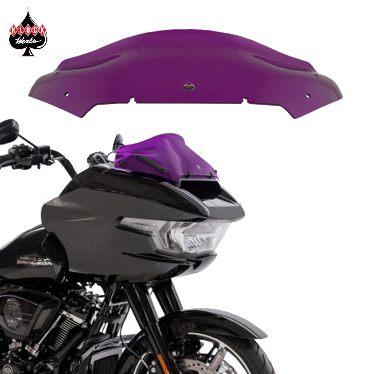 Klock Werks Color Flare Windshield – Purple for '24+ Road Glide