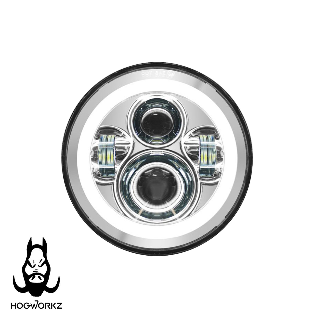 7-Inch LED Chrome Halo Maker Headlight for Harley Touring