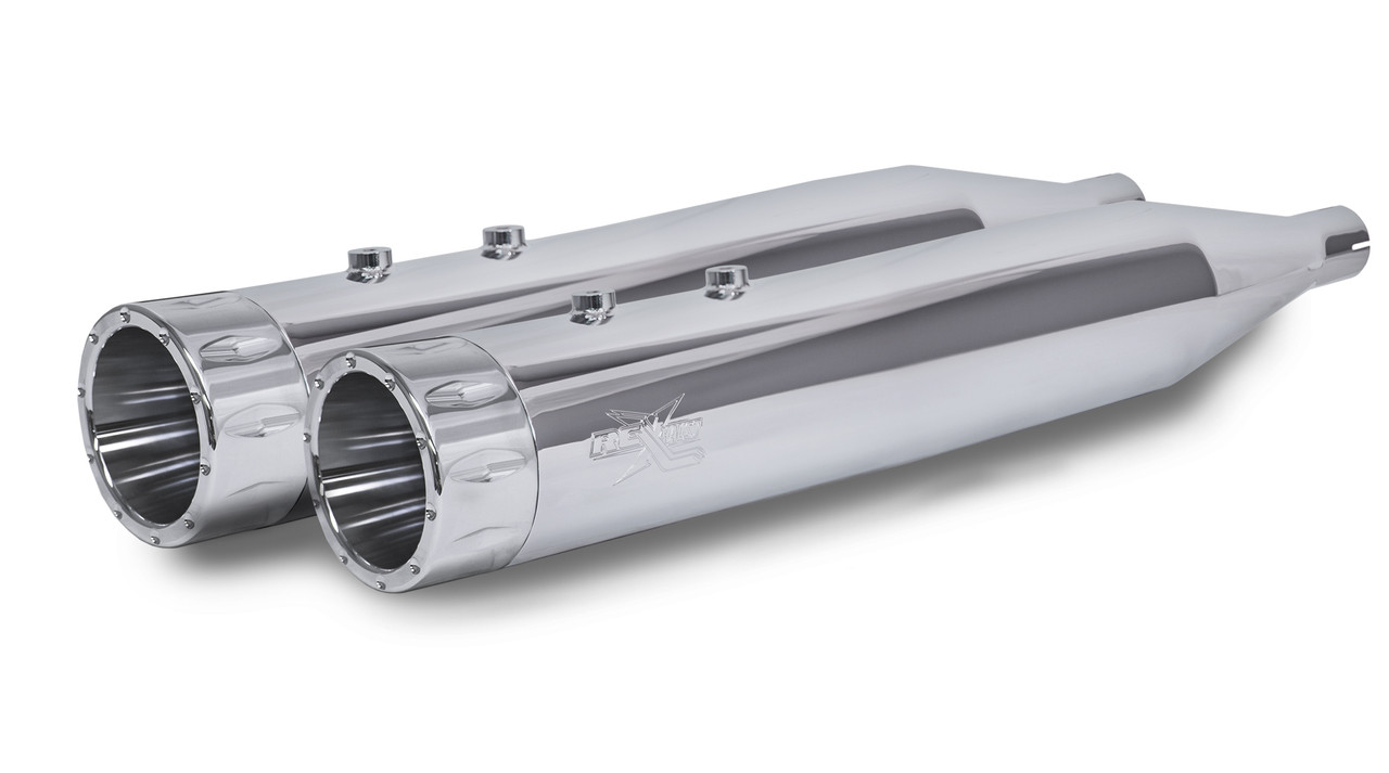 RCコンポーネンツ RCX 4.5インチ スリップオンマフラー ライバル Rcx 4.5 Rival Chrome Tip Motorcycle Muffler - Browse Our Custom