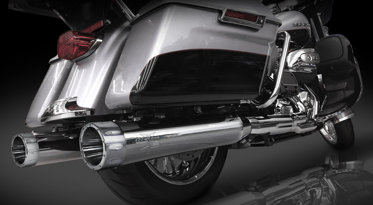 RCコンポーネンツ RCX 4.5インチ スリップオンマフラー ライバル RCX Exhaust 4.5 Inch Slip-on Mufflers for 2017 HD Touring Models