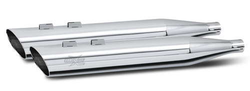 RCX Exhaust 4.0" Down Slash Slip-on Mufflers, Chrome.