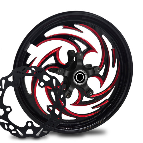 Savage Red Eclipse Kolor Pop with Black Ti Chop Cut performance rotor