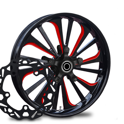 Dillinger Red Eclipse- Kolor Pop with Black Ti Chop Cut performance rotors