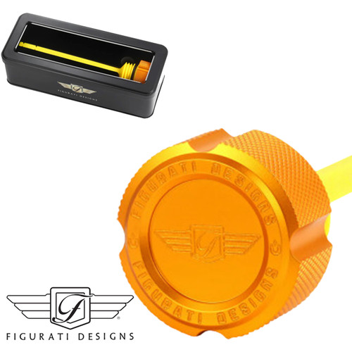 Performance Magnetic Oil Dipstick - Knurled - Gold