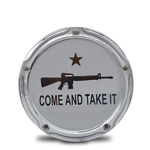 Come and Take It- M8 - chrome derby cover