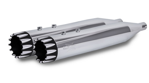 RCX Exhaust 4.5" Slip-on Mufflers, Chrome Excalibur Eclipse Tips. RCX Exhaust 4.5" Slip-on Mufflers, Chrome Excalibur Eclipse Tips.