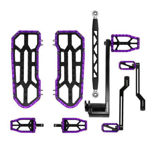 Purple-HOGWORKZ® Performance MX Floorboard / Foot Control Kit