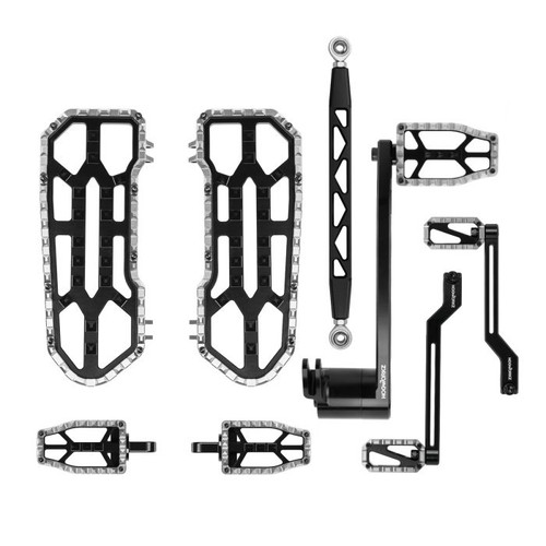 Silver-HOGWORKZ® Performance MX Floorboard / Foot Control Kit