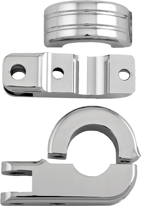 HardDrive Footpeg Mount Clamps for 1.25-inch Bars - Chrome Finish
