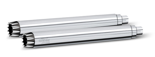 RCX Exhaust 4.0" Slip-on Mufflers, Chrome with Excalibur Eclipse Tips. RCX Exhaust 4.0" Slip-on Mufflers, Chrome with Excalibur Eclipse Tips.