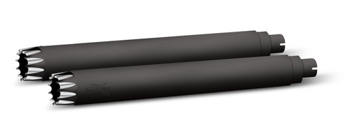 RCX Exhaust 4.0" Slip-on Mufflers, Ceramic Black with Excalibur Eclipse Tips. RCX Exhaust 4.0" Slip-on Mufflers, Ceramic Black with Excalibur Eclipse Tips.