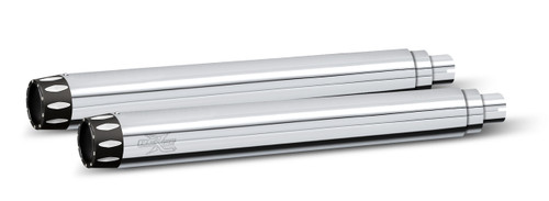 RCX Exhaust 4.0" Slip-on Mufflers, Chrome with Rival Eclipse Tips. RCX Exhaust 4.0" Slip-on Mufflers, Chrome with Rival Eclipse Tips.