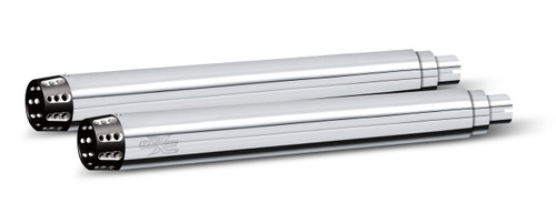RCX Exhaust 4.0" Slip-on Mufflers, Chrome with Gatlin Eclipse Tips. RCX Exhaust 4.0" Slip-on Mufflers, Chrome with Gatlin Eclipse Tips.