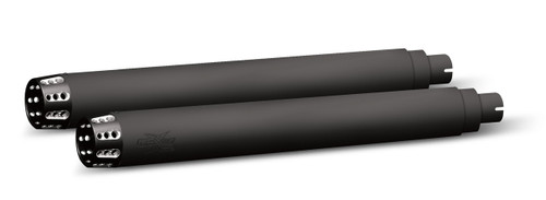 RCX Exhaust 4.0" Slip-on Mufflers, Ceramic Black with Gatlin Eclipse Tips. RCX Exhaust 4.0" Slip-on Mufflers, Ceramic Black with Gatlin Eclipse Tips.